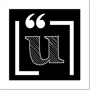 Letter U: Monogram Initial letter u Posters and Art